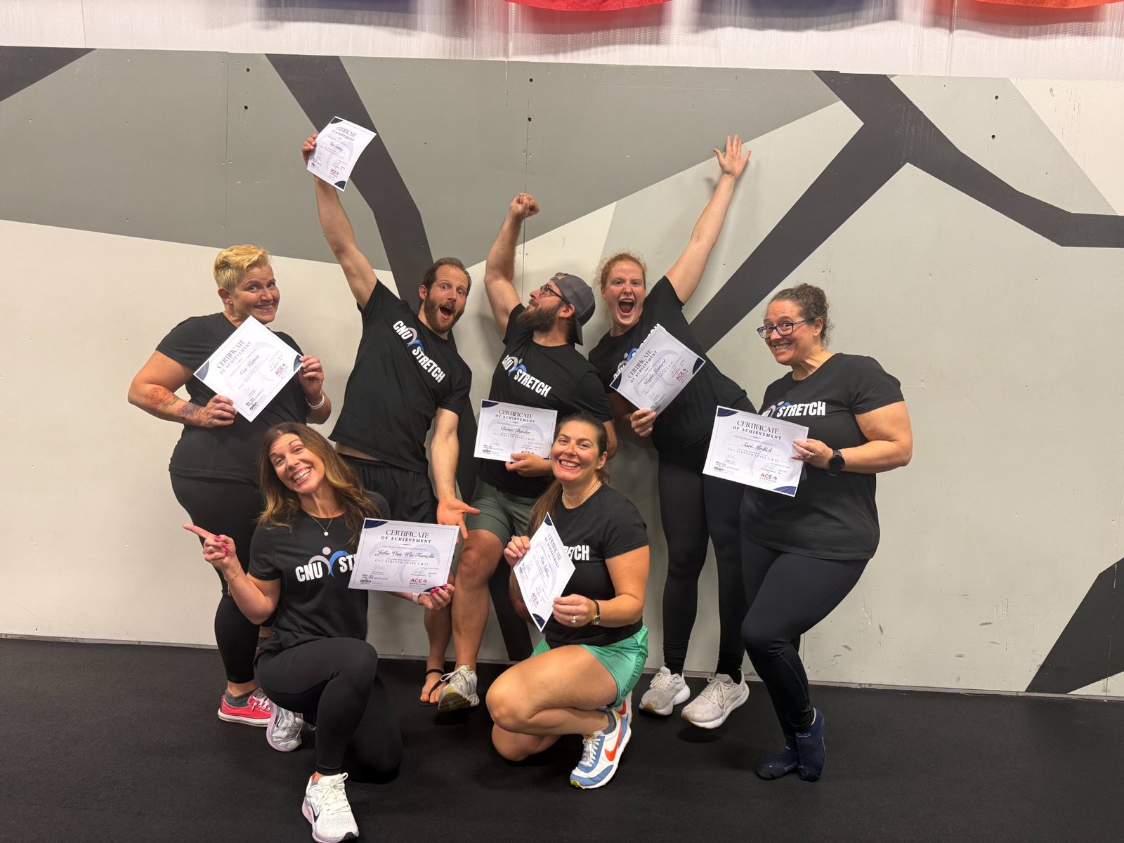 CNU Stretch certification cohort celebrating completion of stretch therapy intensive